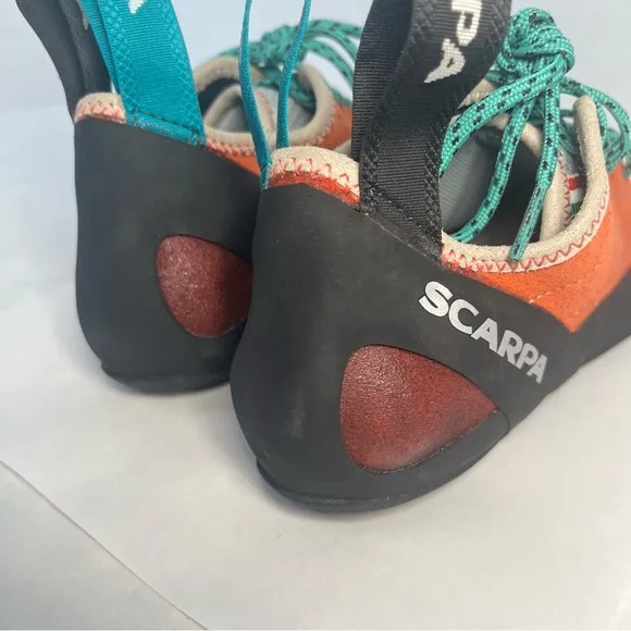 Scarpa Helix Rock Climbing Shoes Hiking Vibram Soles XS Edge Orange Women 6
