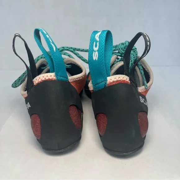 Scarpa Helix Rock Climbing Shoes Hiking Vibram Soles XS Edge Orange Women 6