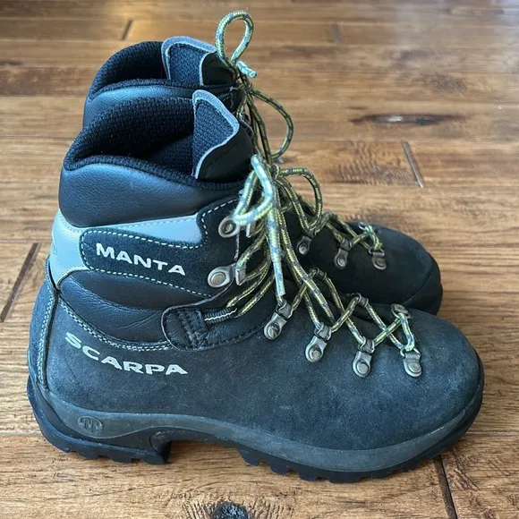 Scarpa Manta Boots Mountaineering Ice Climbing Backpacking Charcoal Size 38