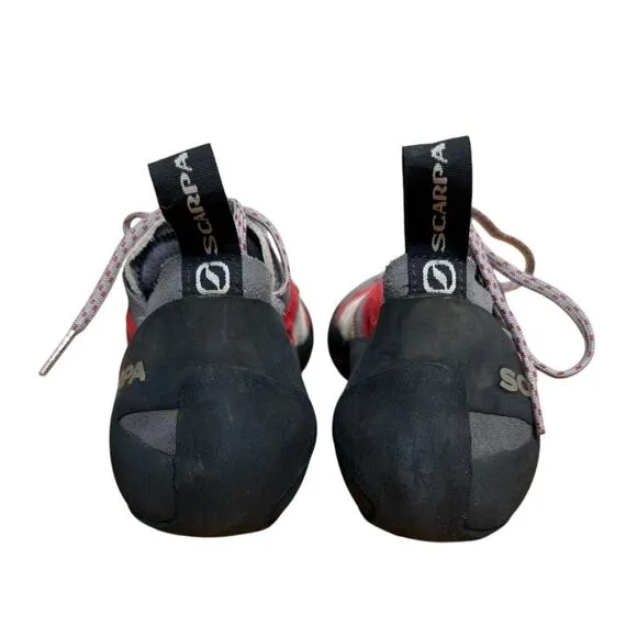 SCARPA Men's 10 Helix Lace Rock Climbing Shoes Trad Sport Bouldering Gray Red