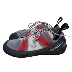 SCARPA Men's 10 Helix Lace Rock Climbing Shoes Trad Sport Bouldering Gray Red