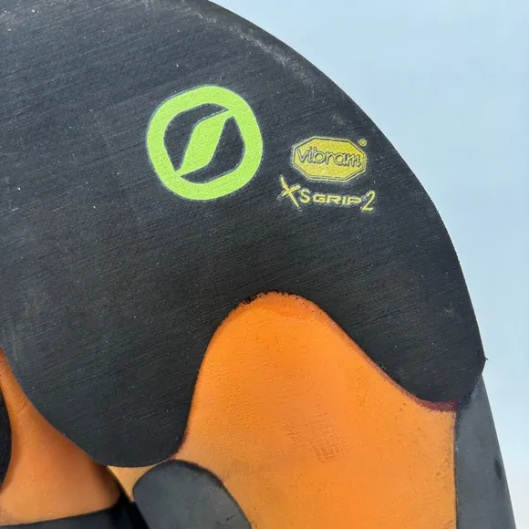 Scarpa Men's black yellow orange Booster Rock Climbing boulder Shoes size 45 NWT