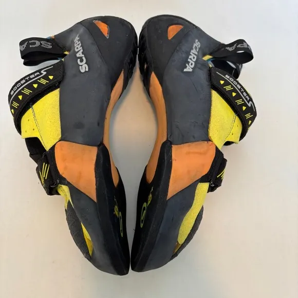 Scarpa Men's black yellow orange Booster Rock Climbing boulder Shoes size 45 NWT