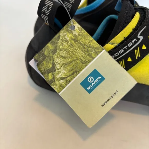 Scarpa Men's black yellow orange Booster Rock Climbing boulder Shoes size 45 NWT
