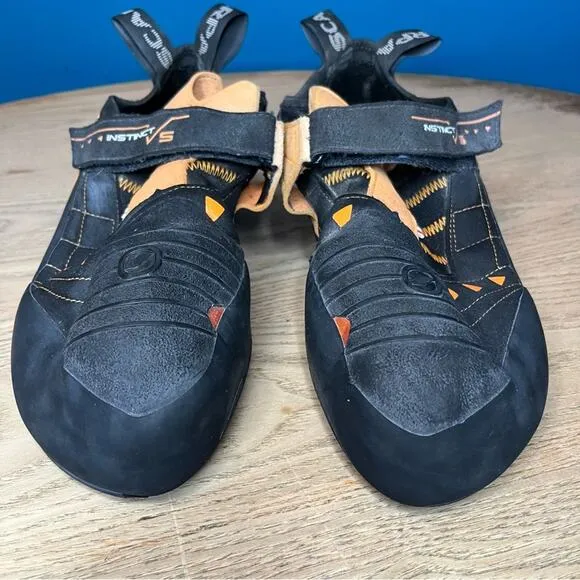 SCARPA Mens Instinct VS Climbing Shoes Black Orange Rock Sneakers Italy 14.5