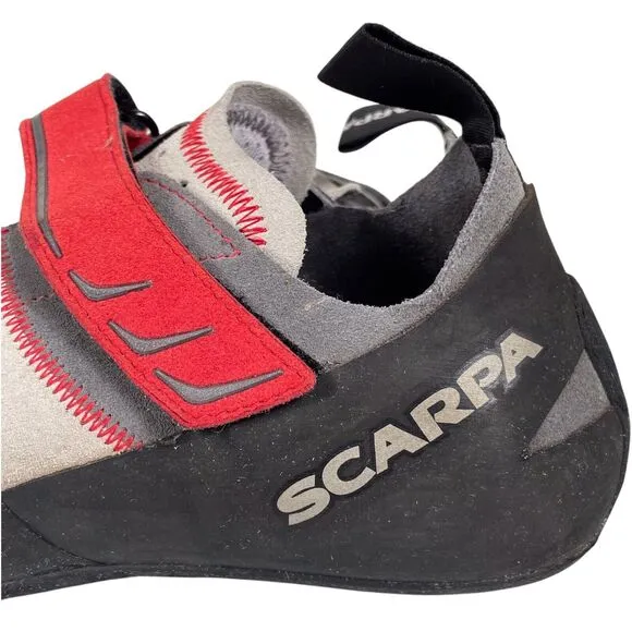 SCARPA Men's Reflex Climbing Bouldering Shoe Size 10.5 Suede Gray Red
