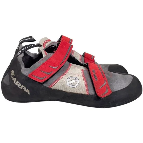 SCARPA Men's Reflex Climbing Bouldering Shoe Size 10.5 Suede Gray Red