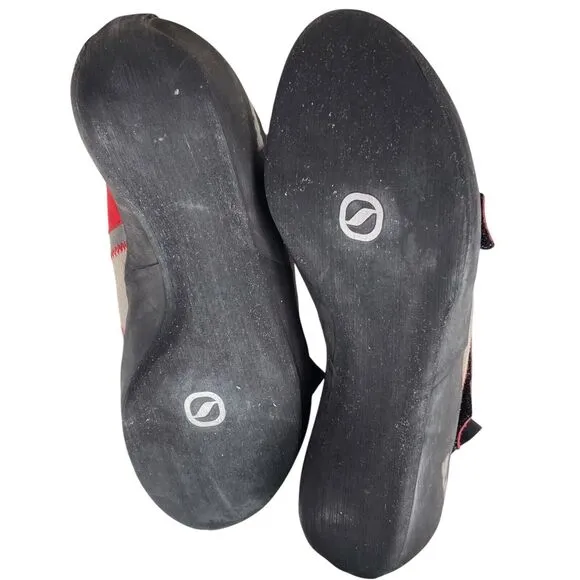 SCARPA Men's Reflex Climbing Bouldering Shoe Size 10.5 Suede Gray Red