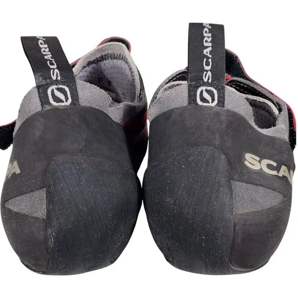 SCARPA Men's Reflex Climbing Bouldering Shoe Size 10.5 Suede Gray Red