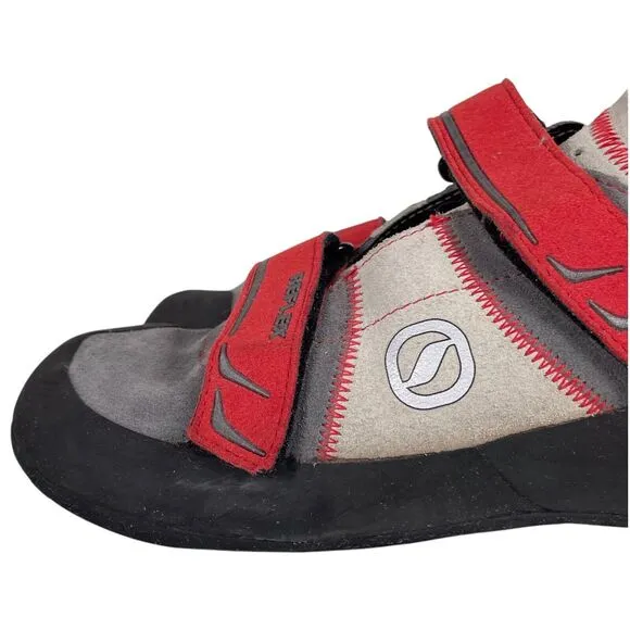 SCARPA Men's Reflex Climbing Bouldering Shoe Size 10.5 Suede Gray Red