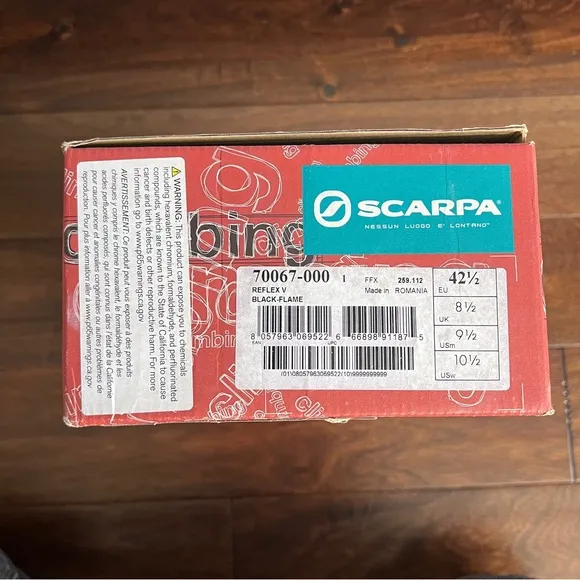 Scarpa Reflex V Shoes Brand, Climbing Shoes, New Size 42.5