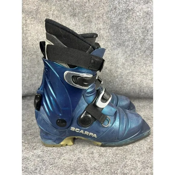 Scarpa Terminator T2 Telemark Ski Boots Men's 6 Blue Nordic 3 Pin 75mm