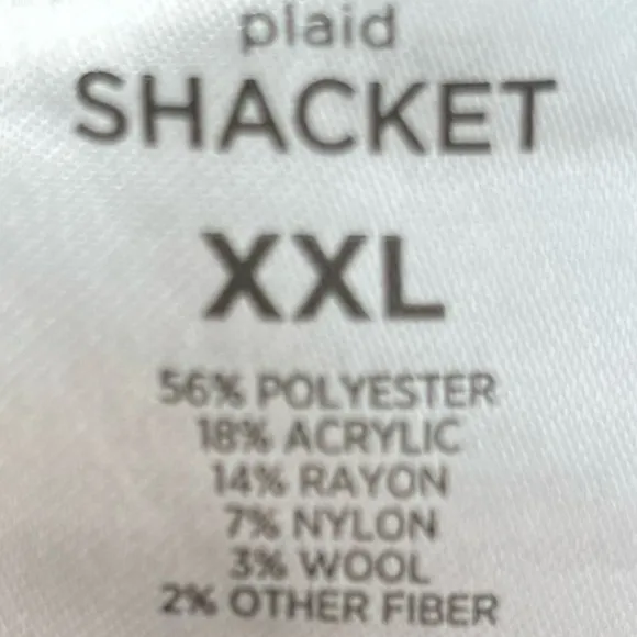 Shacket Thick Heavyweight Flannel Shirt Plaid Black White Check Womens Size XXL