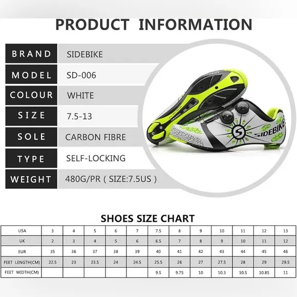 SIDEBIKE 008 Road Reel Knob Speed Lacing System  Carbon Fiber Cycling Shoes 43