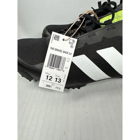 Size 12 Adidas The Gravel 2.0 Cycling Shoes Black White Men’s HQ9034 NEW