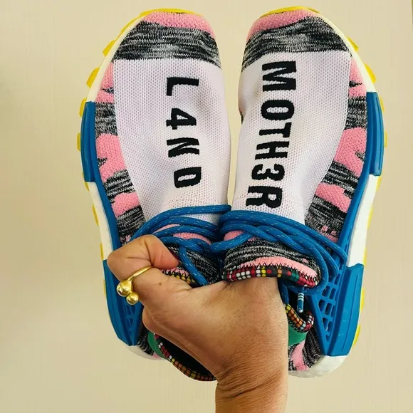 Size 8.5 - adidas Pharrell x NMD Human Race Trail Solar Pack men’s athletic shoe