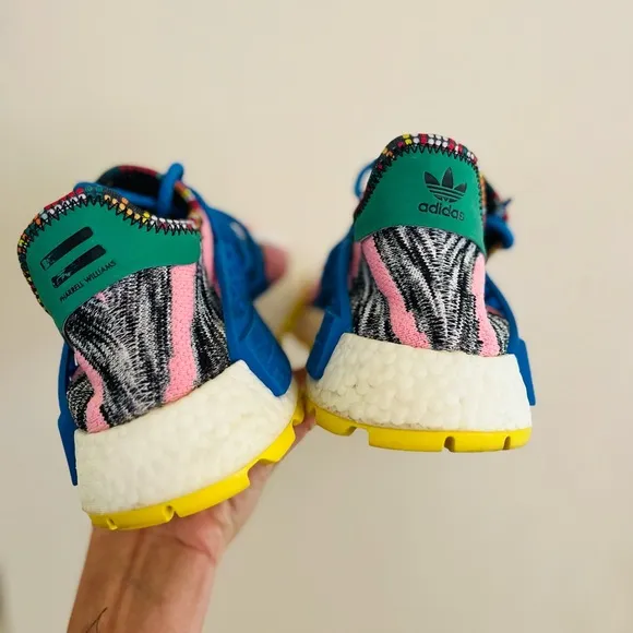 Size 8.5 - adidas Pharrell x NMD Human Race Trail Solar Pack men’s athletic shoe