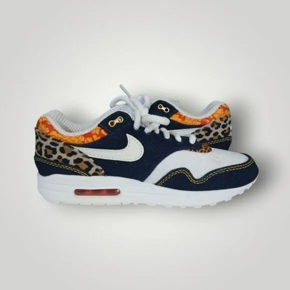 Size 9 - Nike Air Max 1 Premium Denim Leopard NWOB