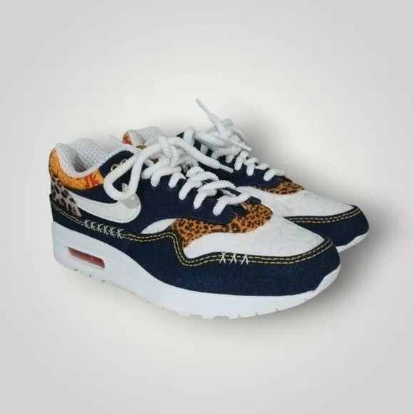 Size 9 - Nike Air Max 1 Premium Denim Leopard NWOB