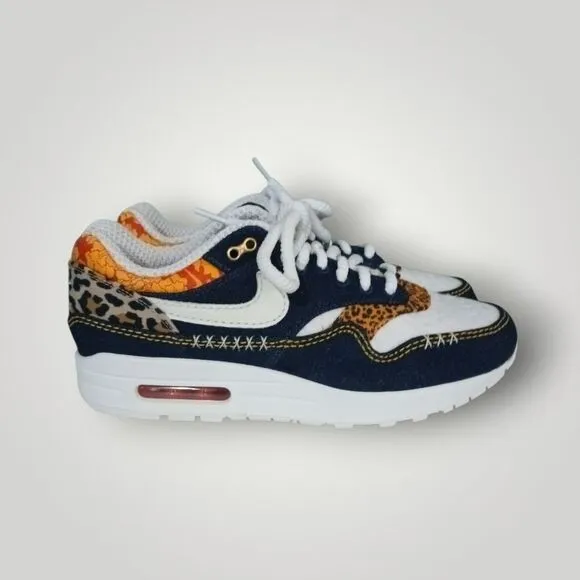 Size 9 - Nike Air Max 1 Premium Denim Leopard NWOB