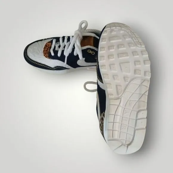 Size 9 - Nike Air Max 1 Premium Denim Leopard NWOB