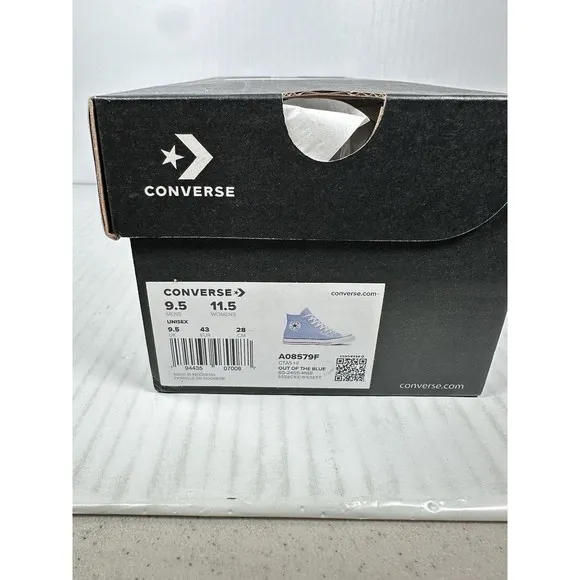 Size 9.5 Converse Chuck Taylor All Star High Top Sneakers Blue Mens A08579F NEW
