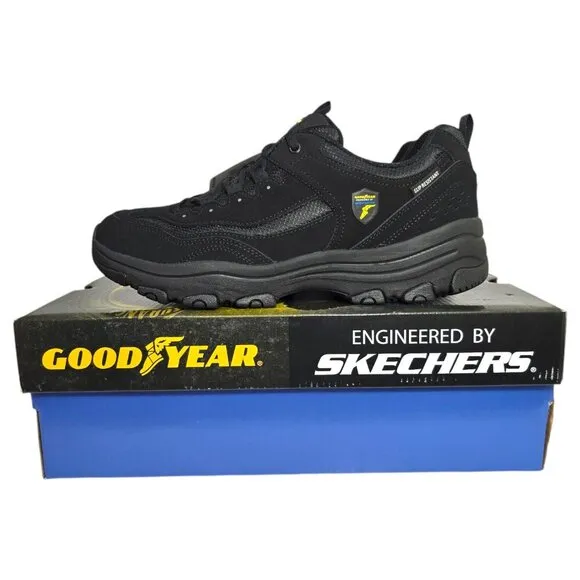 Skechers Goodyear Slip Resistant Shoes Memory Foam Women's Size 9.5 Moja Black