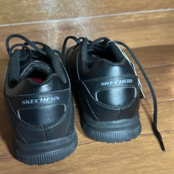 Skechers Mens Nampa Soft Toe Lace up Safety Shoes Black Polyurethane Size 9 NWT