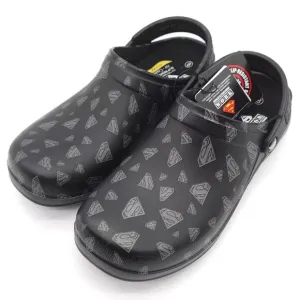 Skechers Mens Size 8‎ Superman DC Slip On Work Safety Shoes Slip Resistant Black