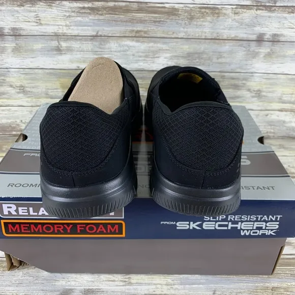 Skechers Shoes Mens 11 Black Flex Advantage Sr MCALLEN Slip Water Resistant Work