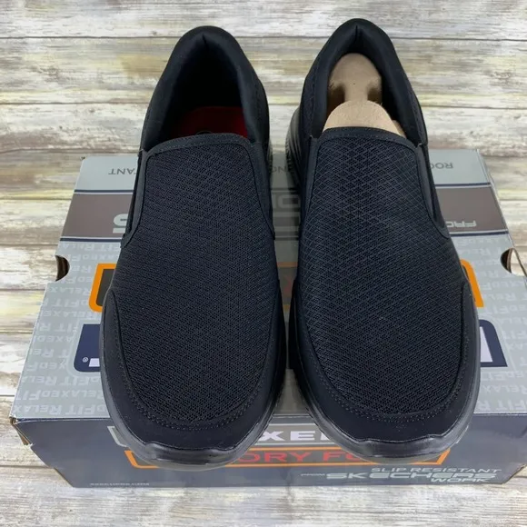 Skechers Shoes Mens 11 Black Flex Advantage Sr MCALLEN Slip Water Resistant Work