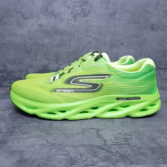 SKETCHERS Go Run Swirl Tech Speed Running shoes Mens 11.5 Lime Green