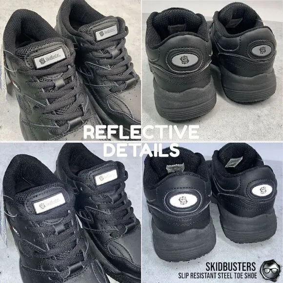 SKIDBUSTER WOMEN’S SLIP RESISTANT ATHLETIC WORK SHOES 5055 IN BLACK SIZE 5.5 NEW
