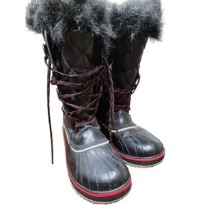 Sorel Boots Size 7 Tofino Cate Black Quilted Snow Ski waterproof apres-ski