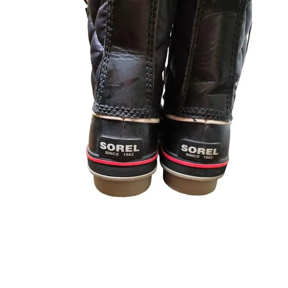 Sorel Boots Size 7 Tofino Cate Black Quilted Snow Ski waterproof apres-ski