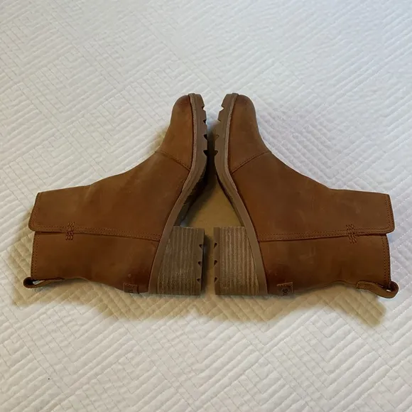 SOREL Cate Booties Leather Ankle Booties, Camel (Iced Tea), Waterproof, Size 6