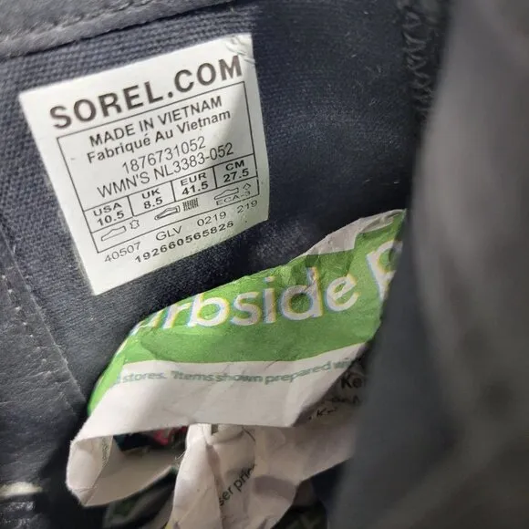 Sorel Cate Women's Size 10.5M US Charcoal Leather Waterproof Rain Bootie Boots