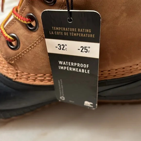 Sorel Cheyanne II Waterproof Duck Boots NM2575-224 Chipmunk Tan Black Mens 8