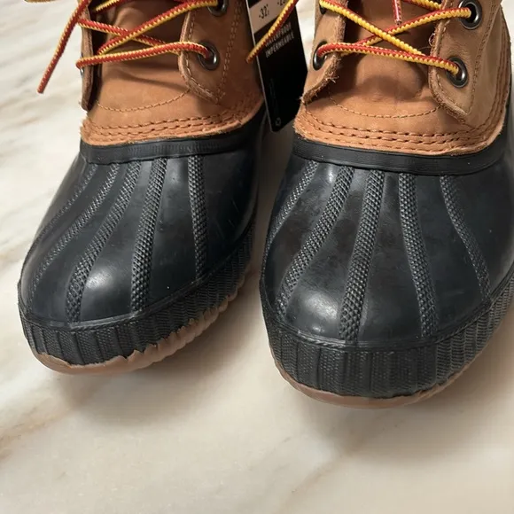Sorel Cheyanne II Waterproof Duck Boots NM2575-224 Chipmunk Tan Black Mens 8