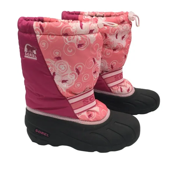 Sorel Cub Pink Winter Snow Moisture Wicking Boots size 6