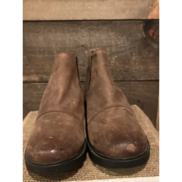 Sorel Emelie Chelsea Waterproof Boot Brown Leather Women Size 10