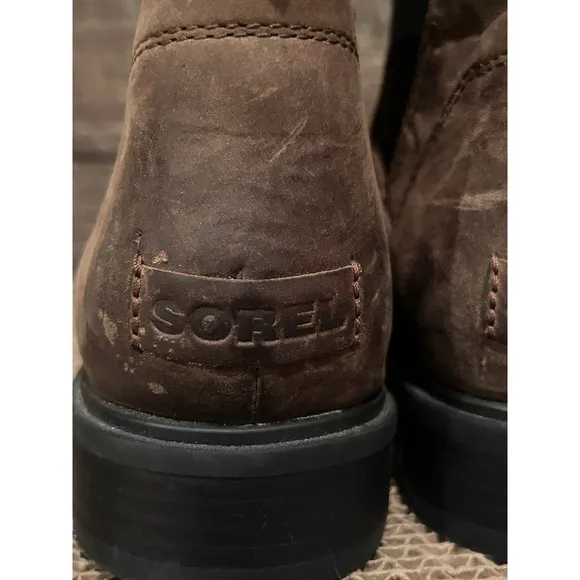 Sorel Emelie Chelsea Waterproof Boot Brown Leather Women Size 10