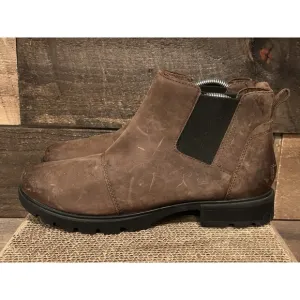 Sorel Emelie Chelsea Waterproof Boot Brown Leather Women Size 10