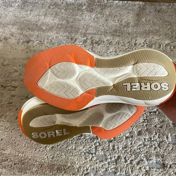 Sorel Explorer Defy Low Top Sneakers Tennis Shoes Ceramic Chalk Orange Cream