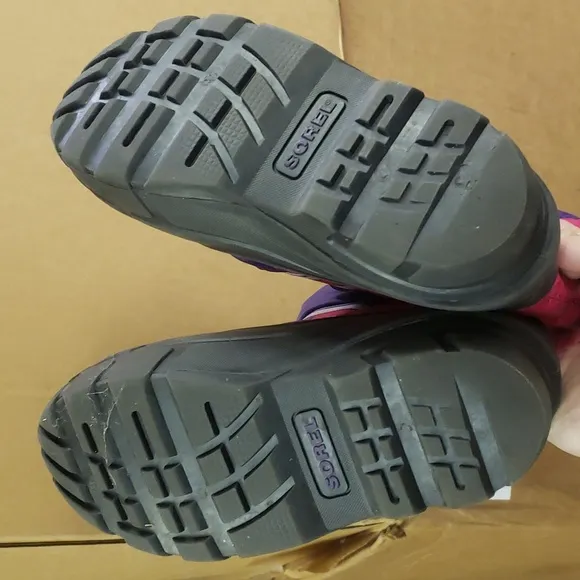Sorel girl's winter snow ski boots pink black 3 cy