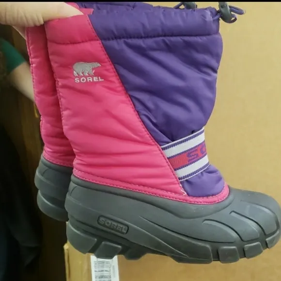 Sorel girl's winter snow ski boots pink black 3 cy
