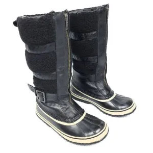 SOREL Helen of Tundra II Waterproof Black Fleece Leather Knee High Duck Boots 9