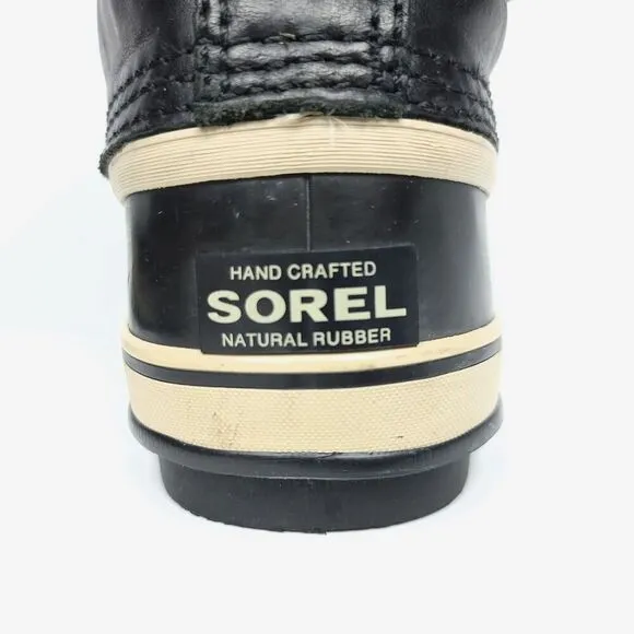 SOREL Helen of Tundra II Waterproof Black Fleece Leather Knee High Duck Boots 9