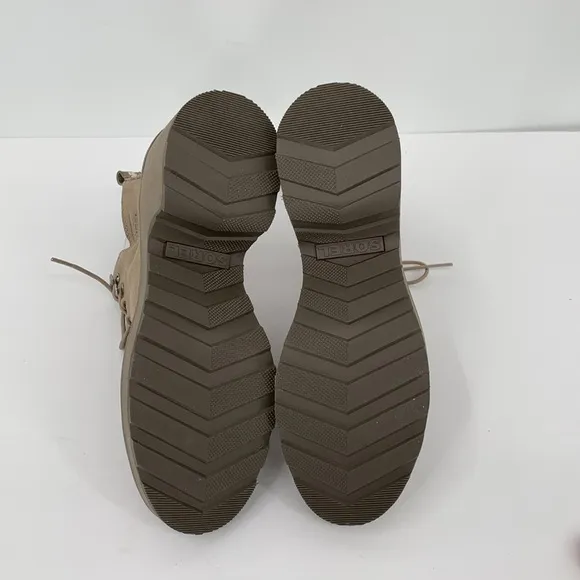 Sorel Hi-line lug boots suede leather waterproof chunky platform Taupe new 11