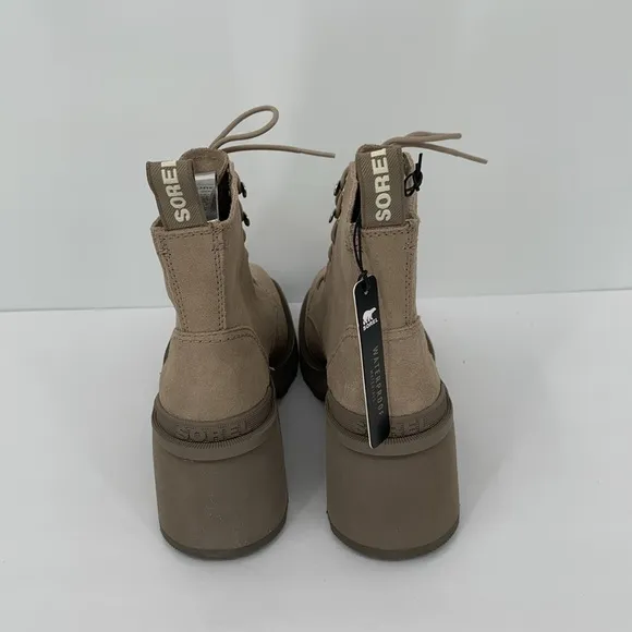 Sorel Hi-line lug boots suede leather waterproof chunky platform Taupe new 11